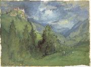 George Inness Castle in Mountains oil on canvas